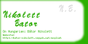 nikolett bator business card
