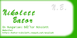 nikolett bator business card